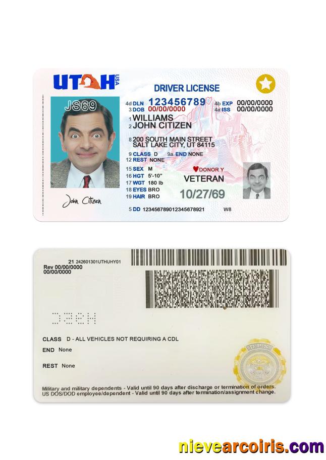 USA Utah driving license 2021-present1